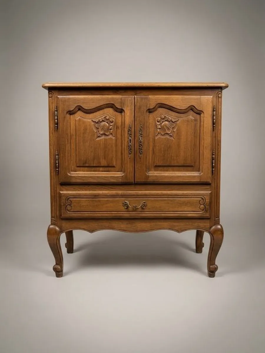 Mid-20th Century French Oak Side Cabinet - Image 1