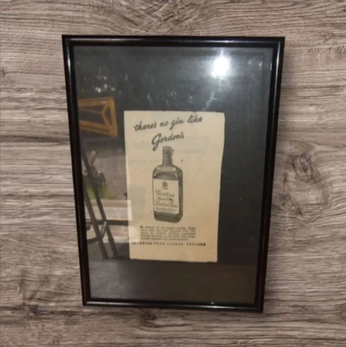 Framed Vintage Gordon's Gin Ad – Authentic - Image 4