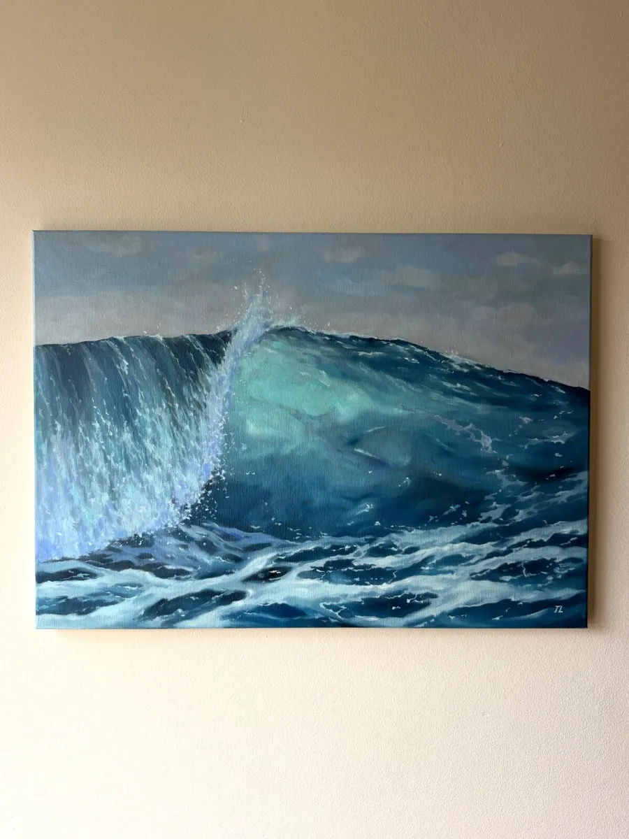ORIGINAL OIL PAINTING, Seascape Wave  Wall Art - Image 1