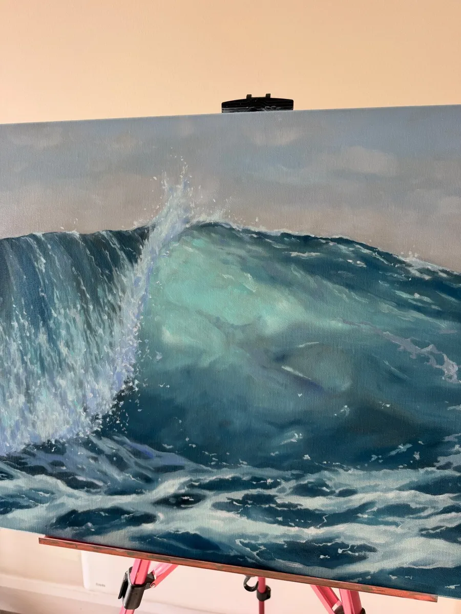 ORIGINAL OIL PAINTING, Seascape Wave  Wall Art - Image 4