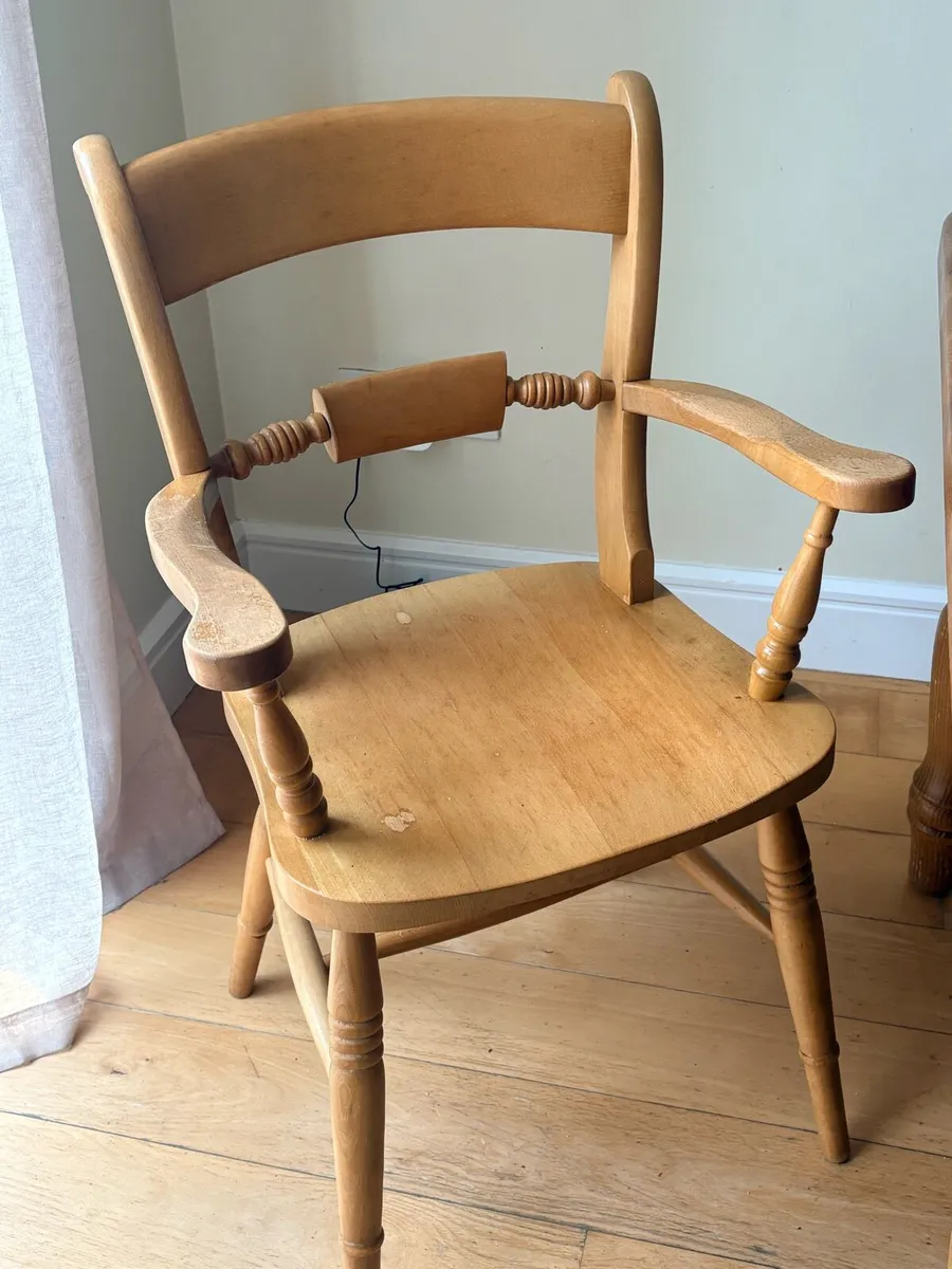 Large Solid Pine Dining Table & 6 Chairs – 6ft - Image 4