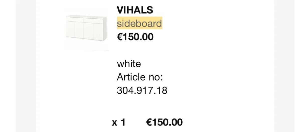 IKEA VIHALS Sideboard / Storage Unit – White - Image 2