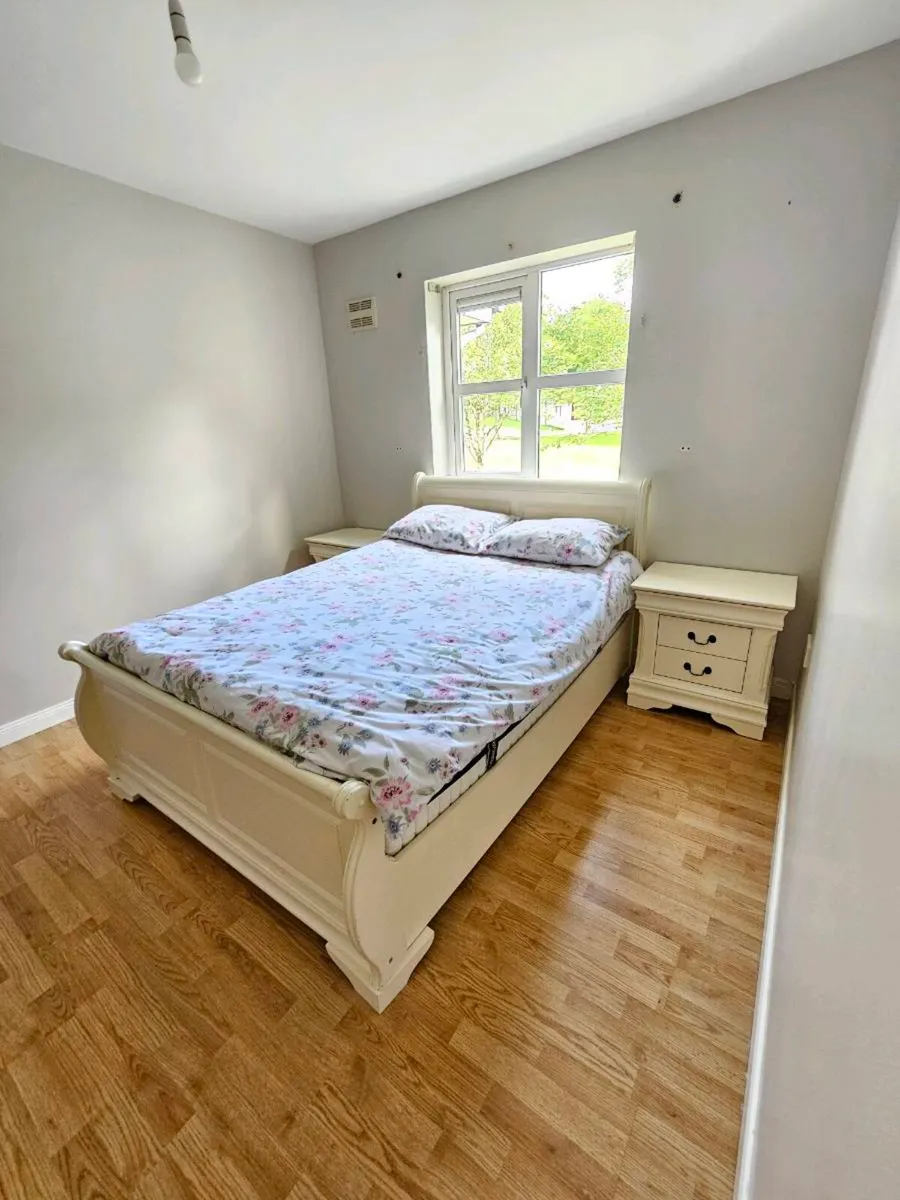 Double pine bed for sale - Image 1