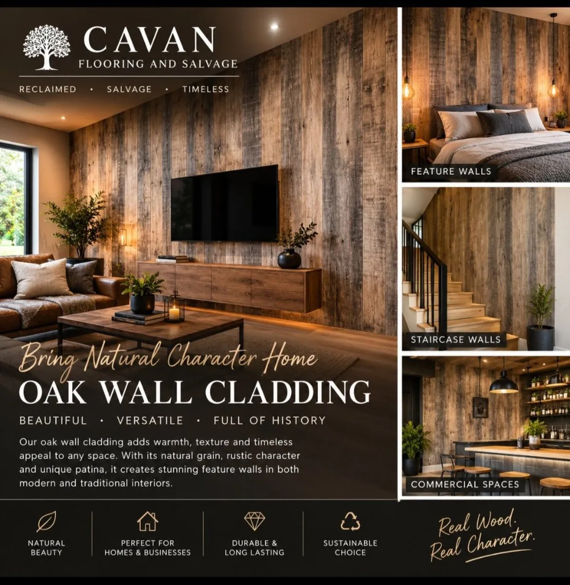 Oak Wall Cladding - Image 1
