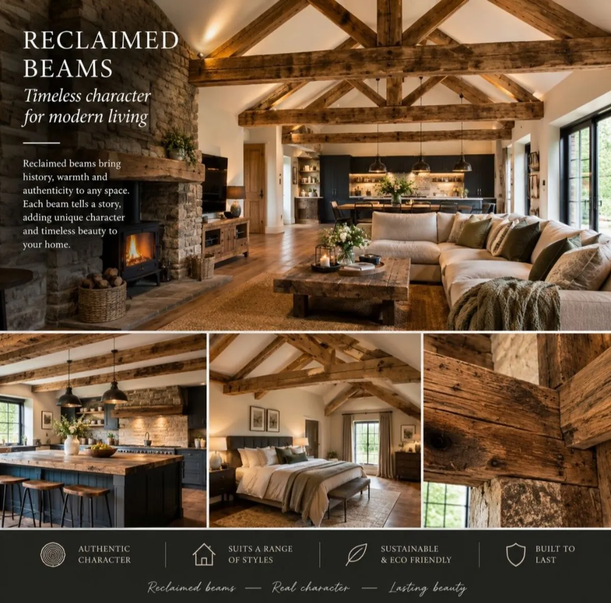 🌳 RECLAIMED BEAMS — MAKE A STATEMENT Bring authen - Image 1