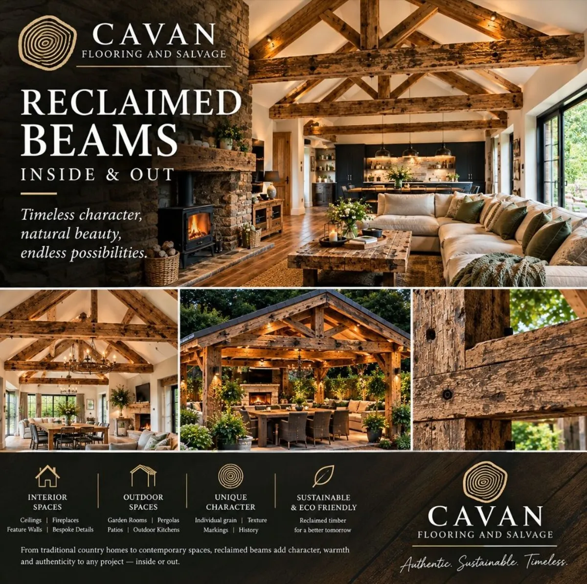 🌳 RECLAIMED BEAMS — MAKE A STATEMENT Bring authen - Image 3