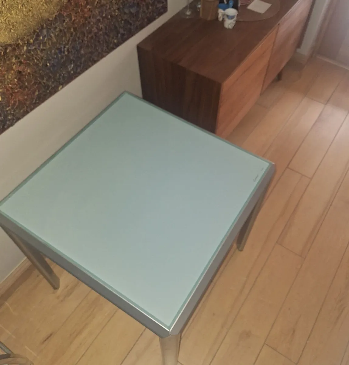 Calligaris Square Glass & Metal Dining Table - Image 3