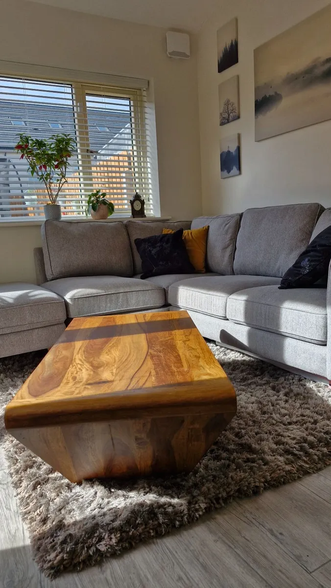 Solid Wood Waterfall / Live-Edge Coffee Table - Image 1