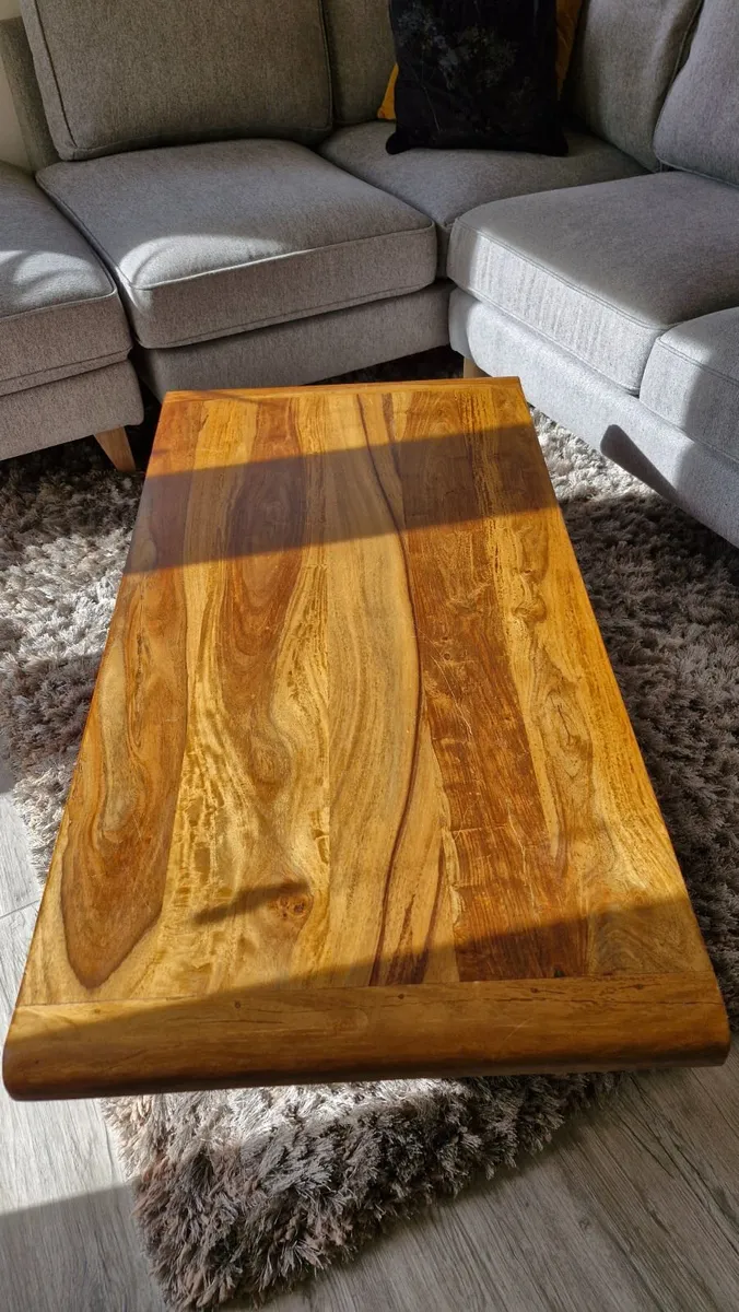 Solid Wood Waterfall / Live-Edge Coffee Table - Image 2
