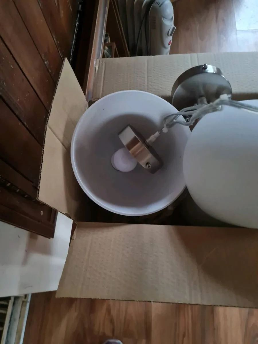3 pendant ceiling lights with bulbs - Image 1
