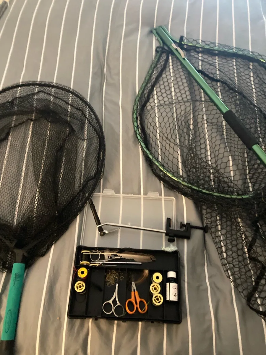 Fishing nets and fly tying gear - Image 1