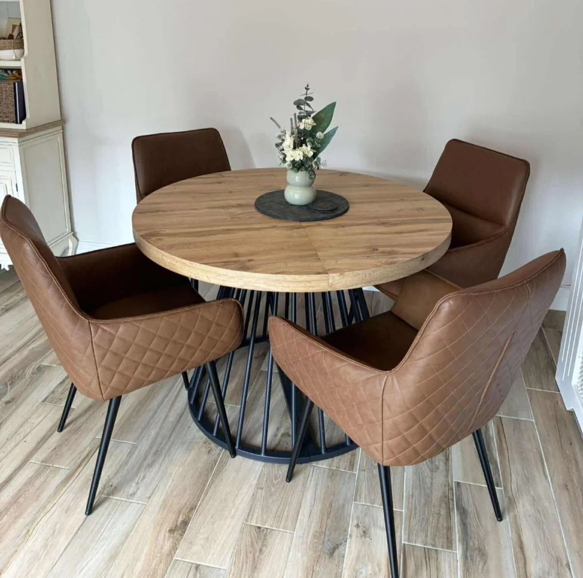 x4 New Becky genuine leather chairs - Image 1