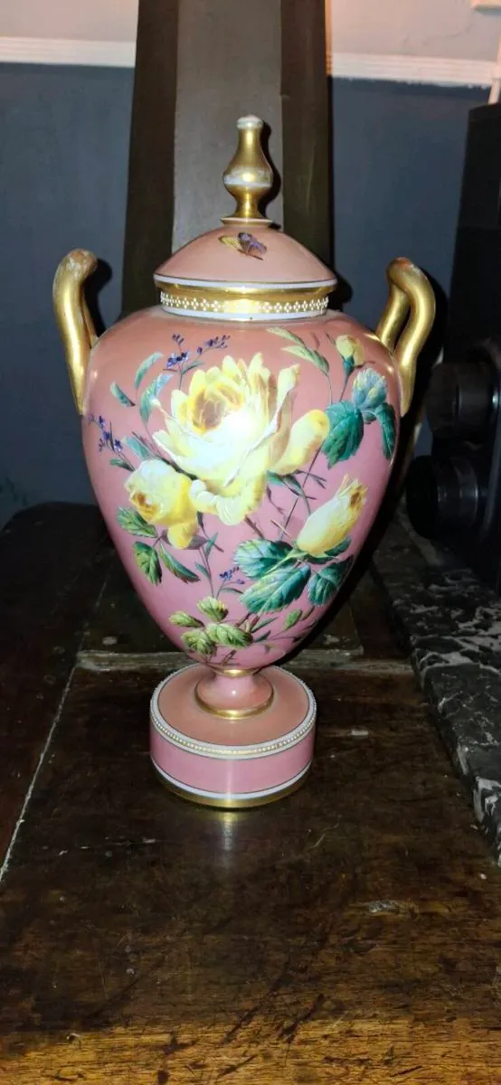 Antique Glass Urn Vase - Image 1