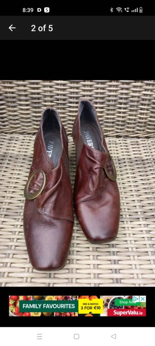 PAVERS brown leather shoes, size 5. €10 Check out - Image 2