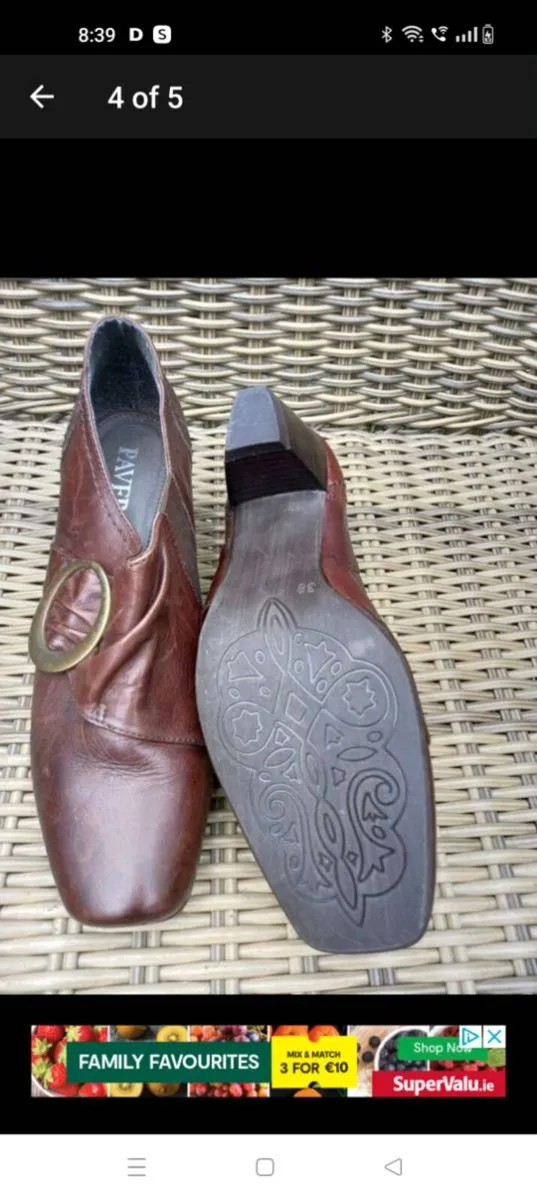 PAVERS brown leather shoes, size 5. €10 Check out - Image 4