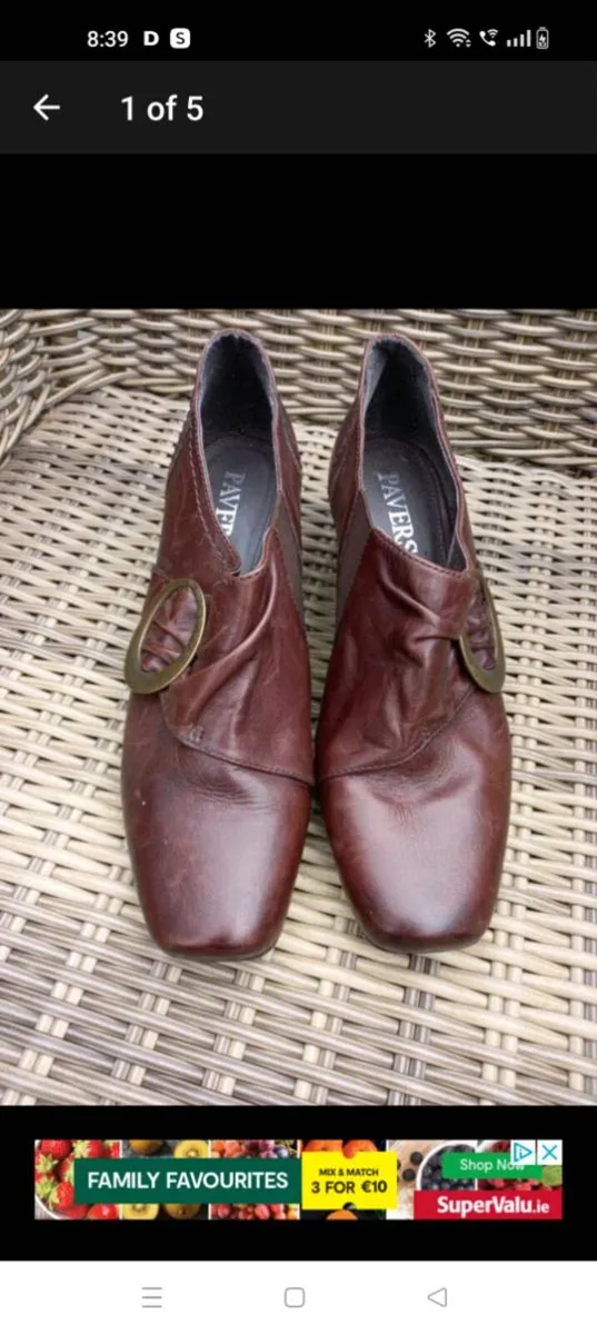 PAVERS brown leather shoes, size 5. €10 Check out - Image 1