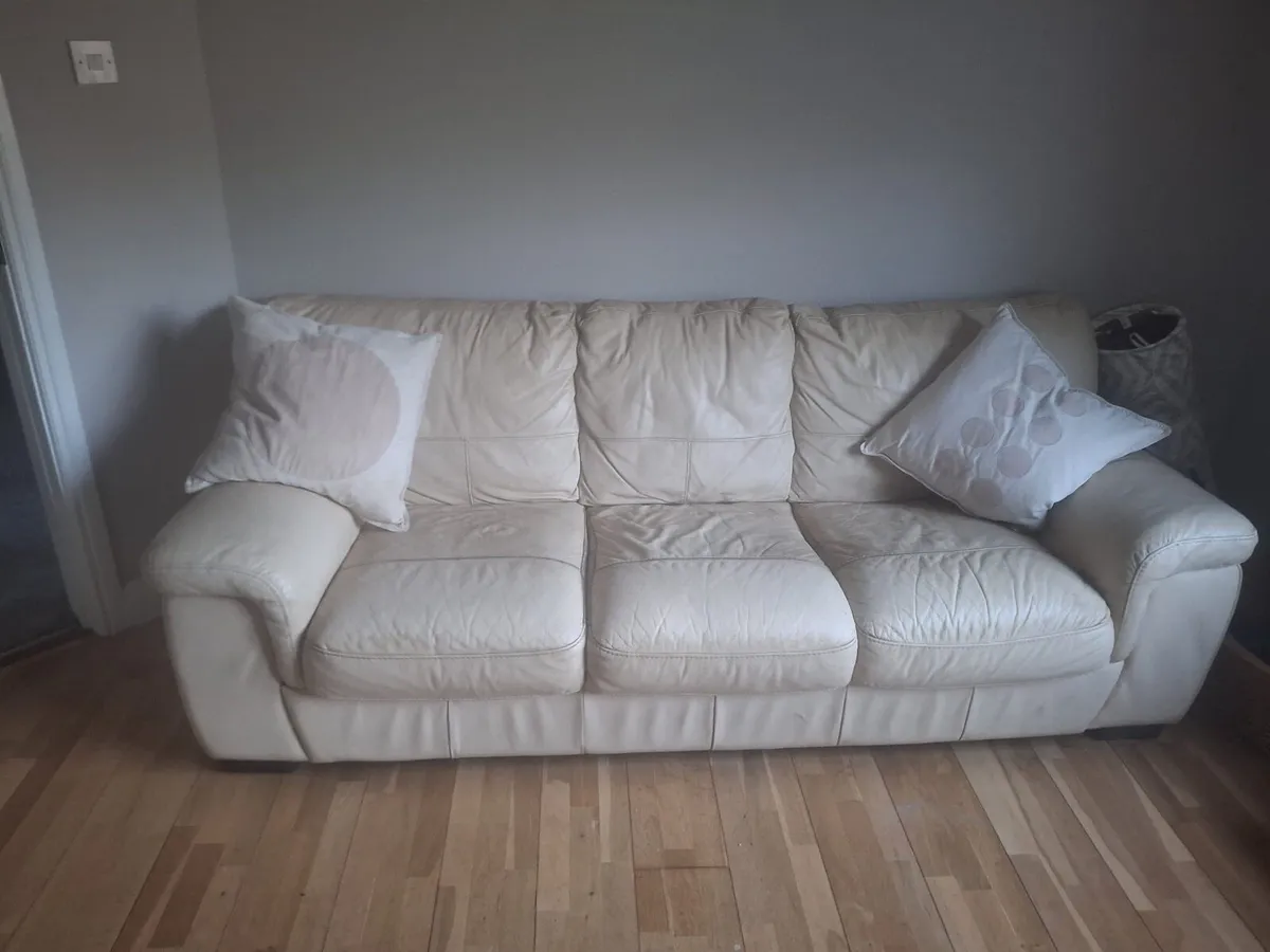 Free leather cream sofas (gorey Wexford) - Image 2