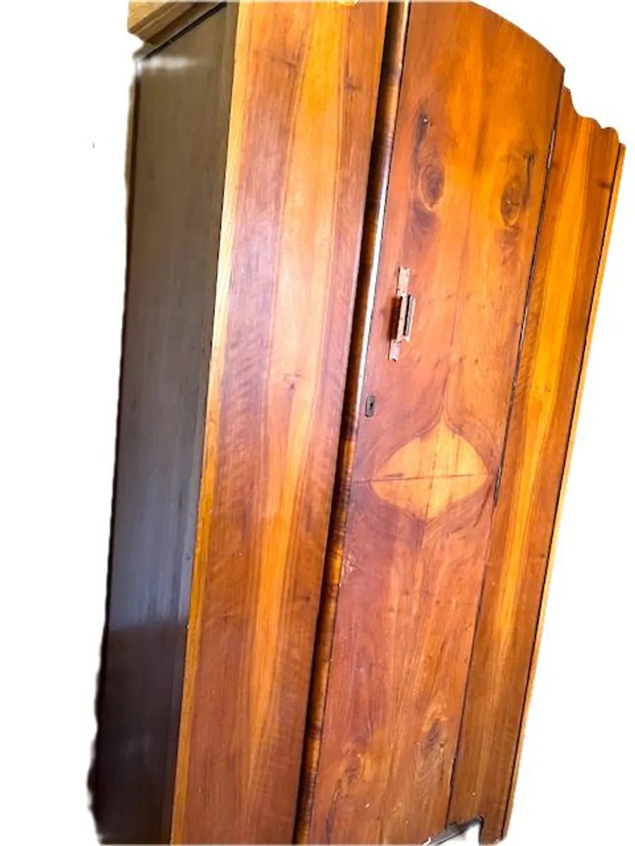 Vintage mid-century art deco wooden wardrobe - Image 2