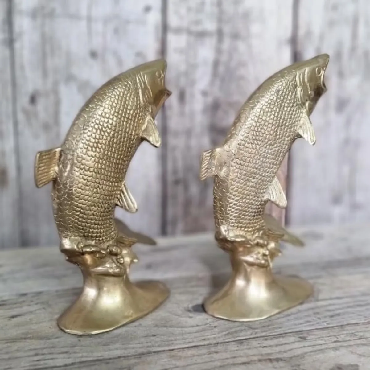 Brass Leaping Fish Pair KAS1364 - Image 2