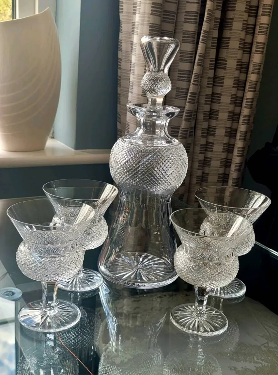 Edinburgh Crystal Decanter  and Glasses x 4 - Image 1