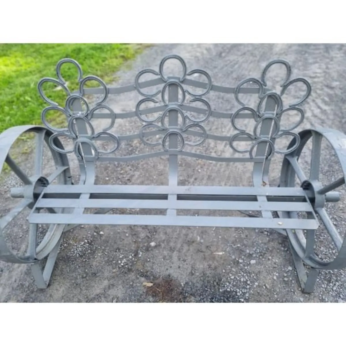 Cart Wheel Bench Grey KAS1361 - Image 3