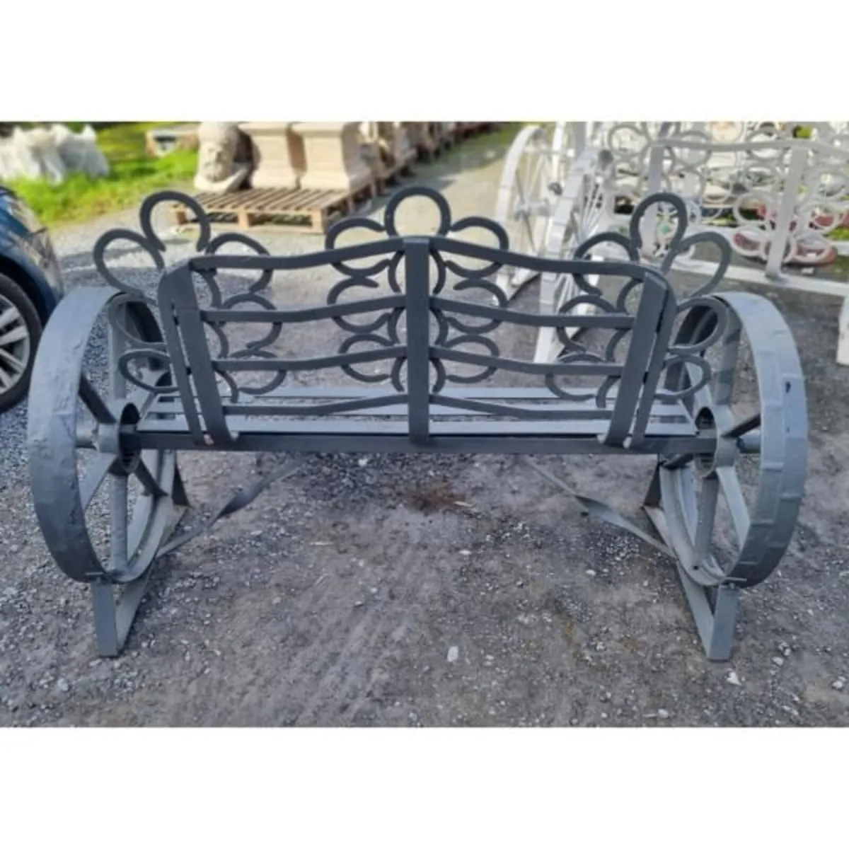 Cart Wheel Bench Grey KAS1361 - Image 4