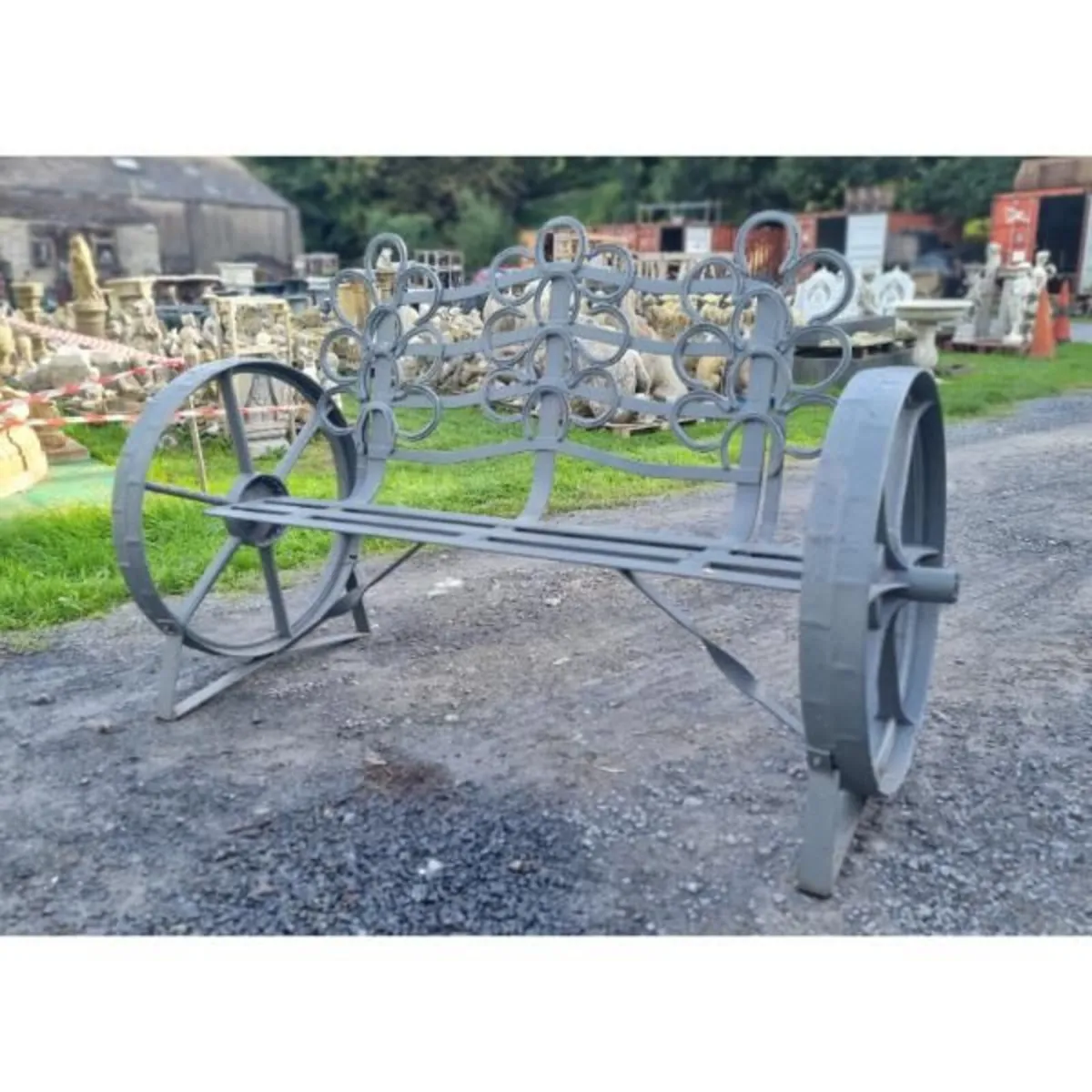Cart Wheel Bench Grey KAS1361 - Image 1
