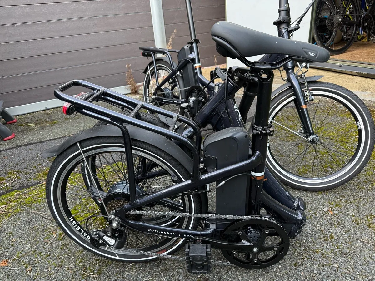 2 x Raleigh Stow E Way electric folding bicycles - Image 2