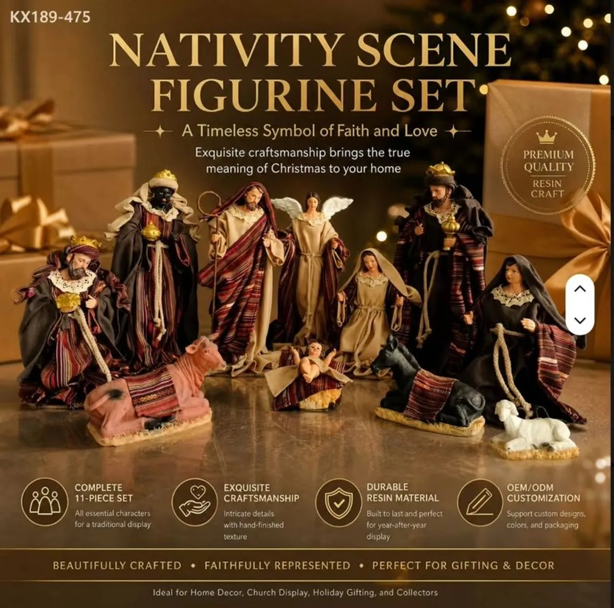 Large Christmas Crib Figures - Image 1
