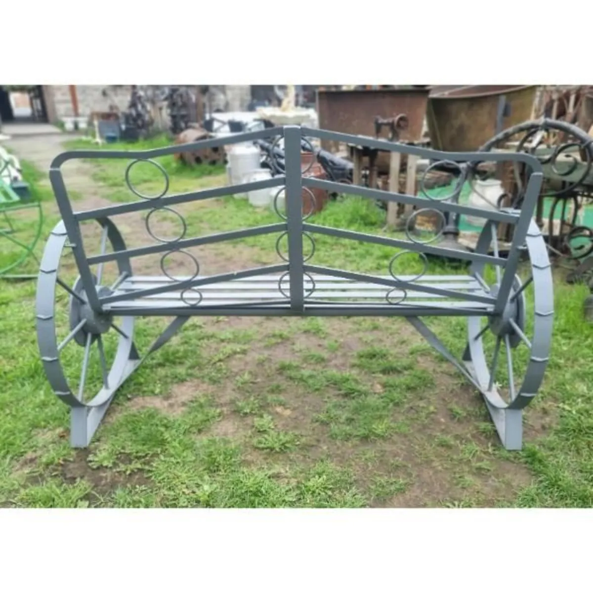 Cart Wheel Bench Grey KAS1356 - Image 4