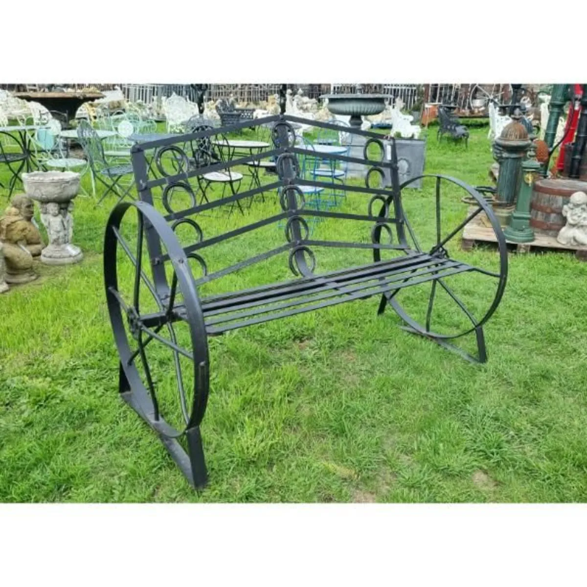 Cart Wheel Bench Black KAS1355 - Image 1
