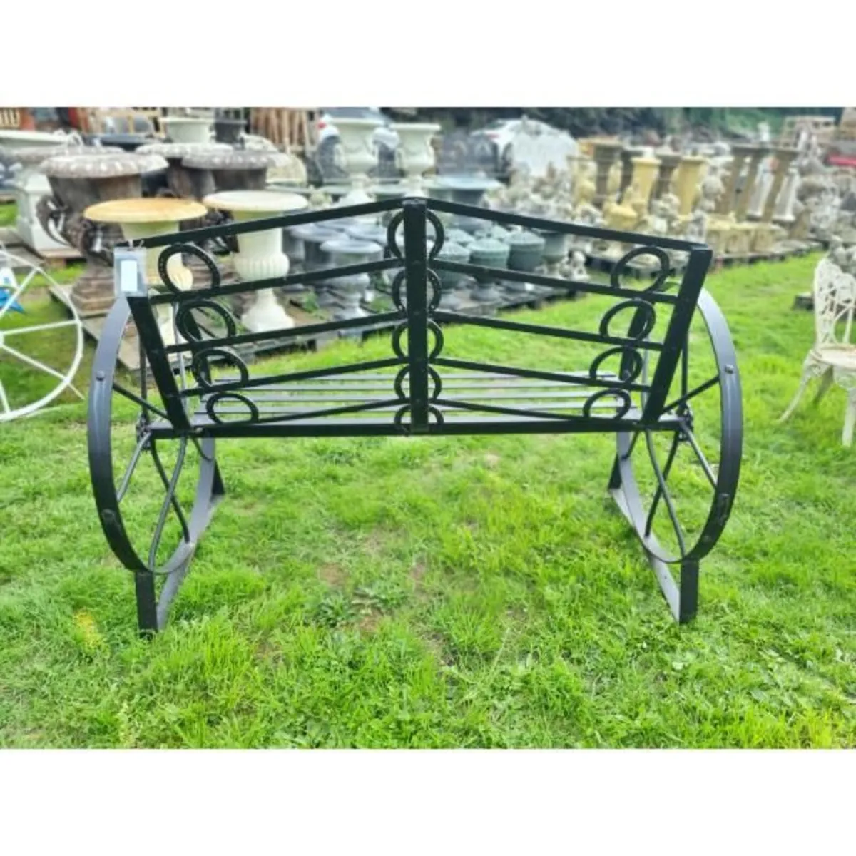 Cart Wheel Bench Black KAS1355 - Image 4