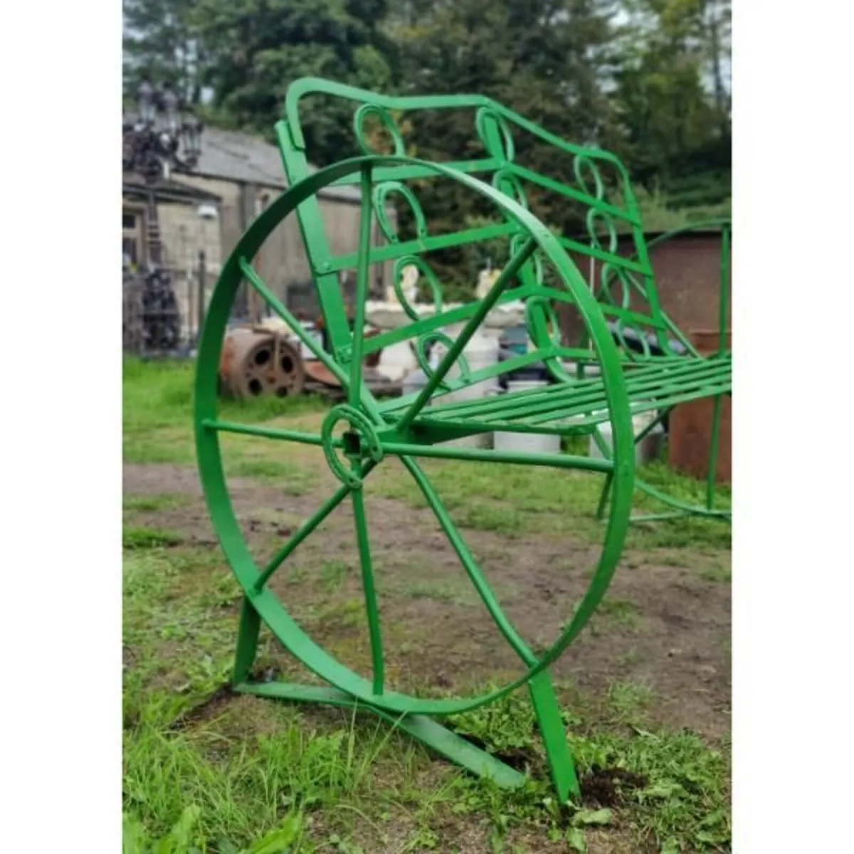 Cart Wheel Bench Green KAS1353 - Image 1
