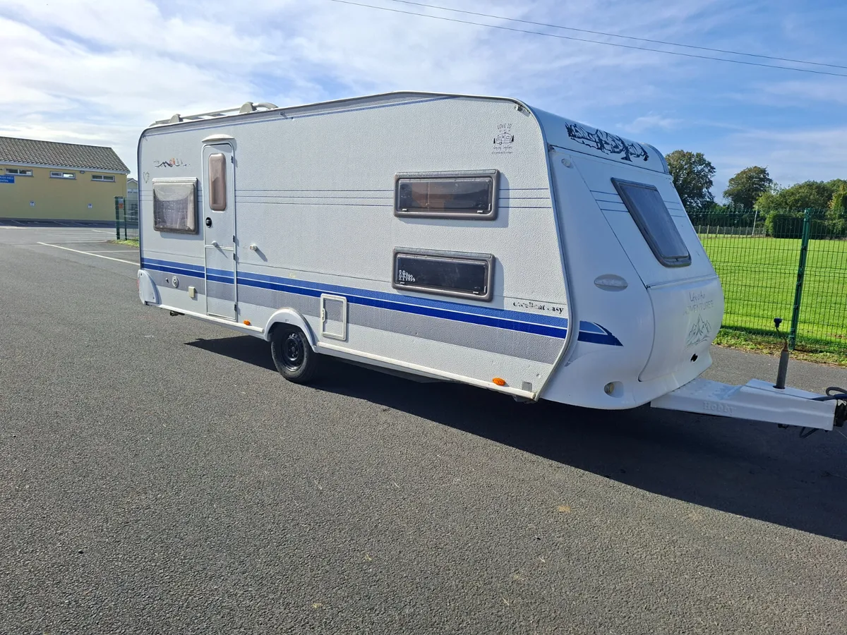 Hobby 6 berth fixed bunk bed caravan with awning - Image 1