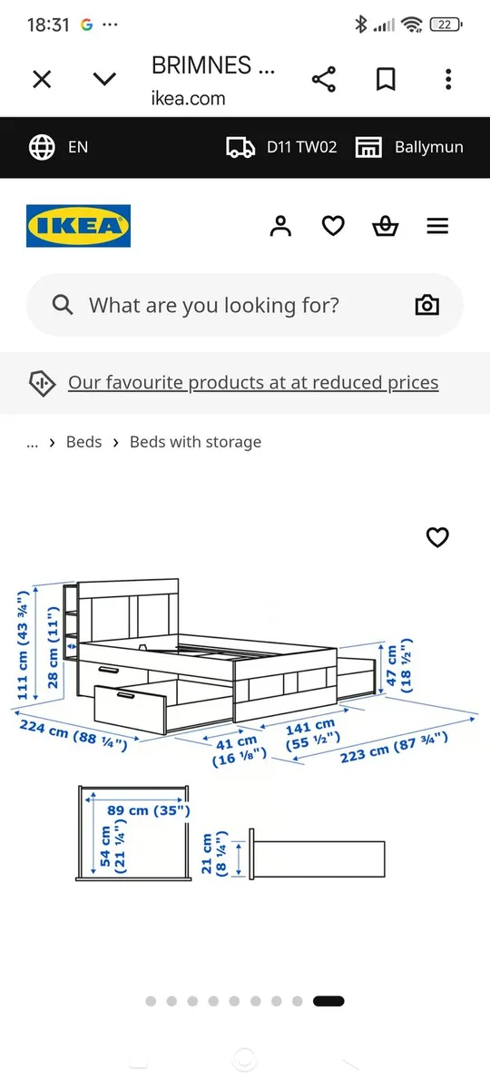 Double bed with storage - Image 1