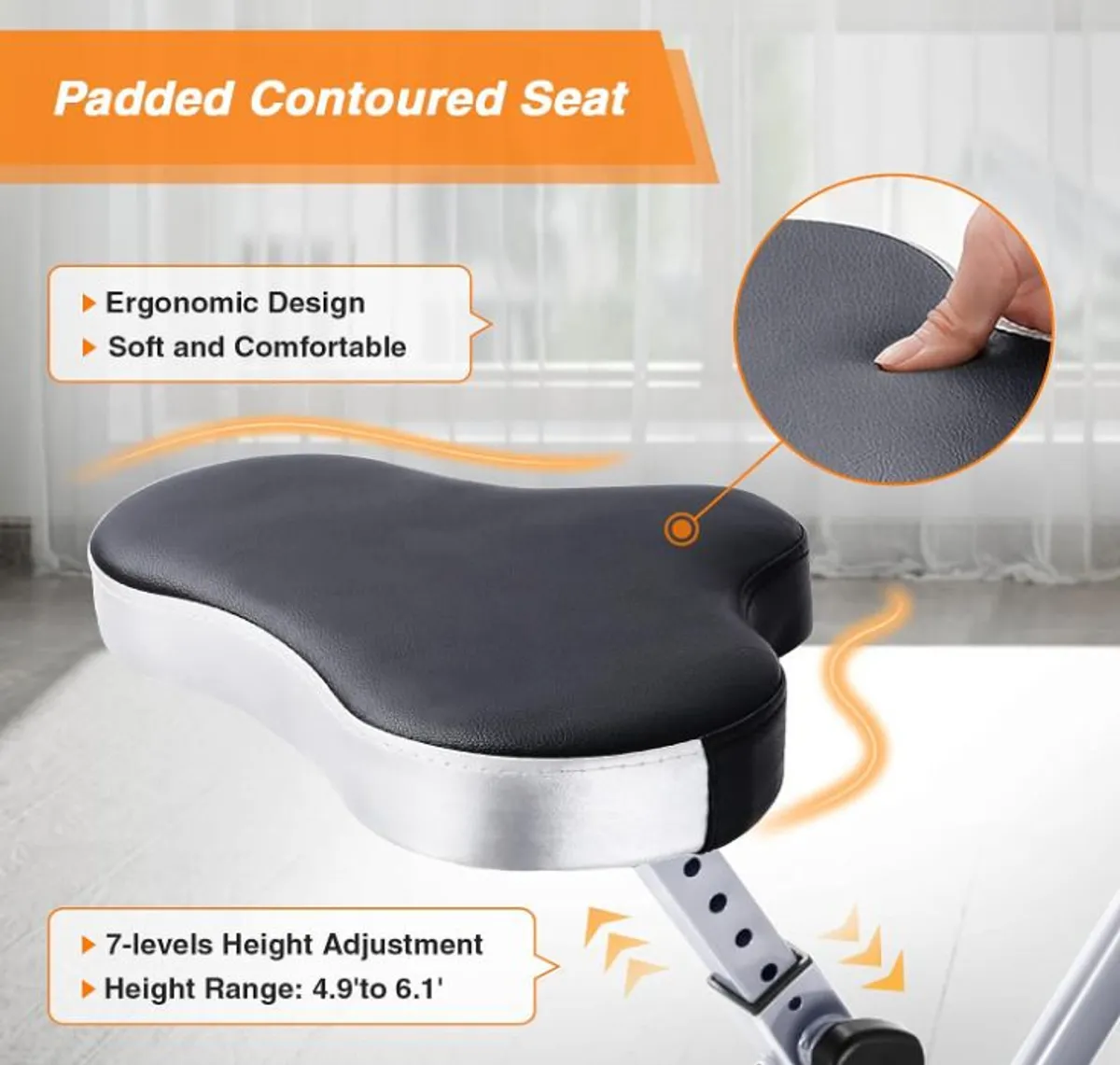 BCAN Folding Exercise Bike with Magnetic Resistance, Pulse Monitor and Comfortable Seat - Image 2
