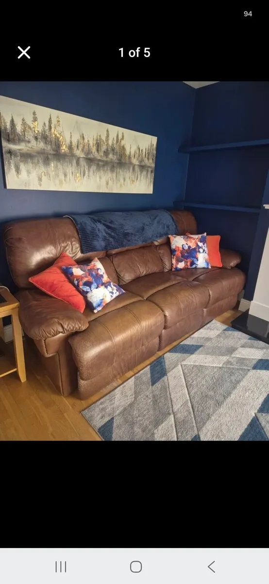 Leather Reclining Sofa - Image 3