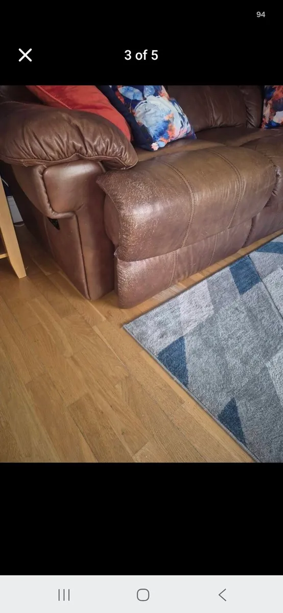 Leather Reclining Sofa - Image 4