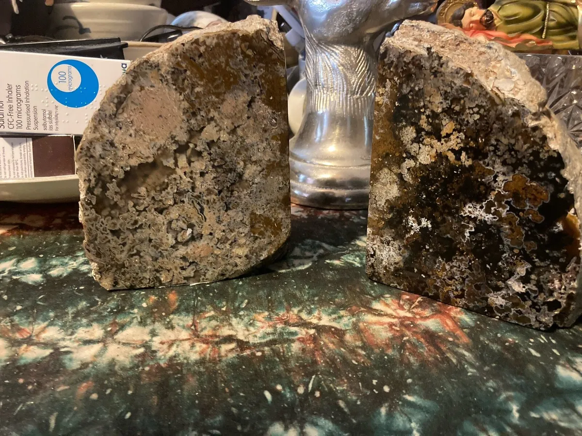 Mineral stone bookends free postage - Image 1