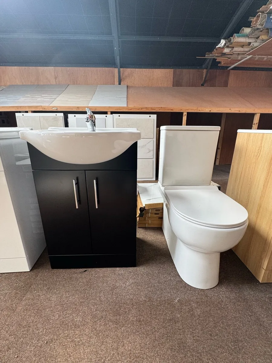 Special Offer Back To Wall Toilet & Black Vanity