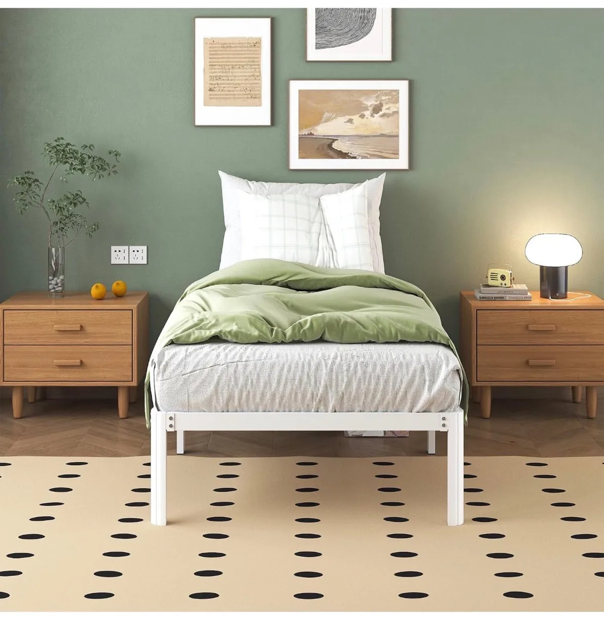 3ft Single Bed Frame with Rounded Corner Legs, Hea - Image 2