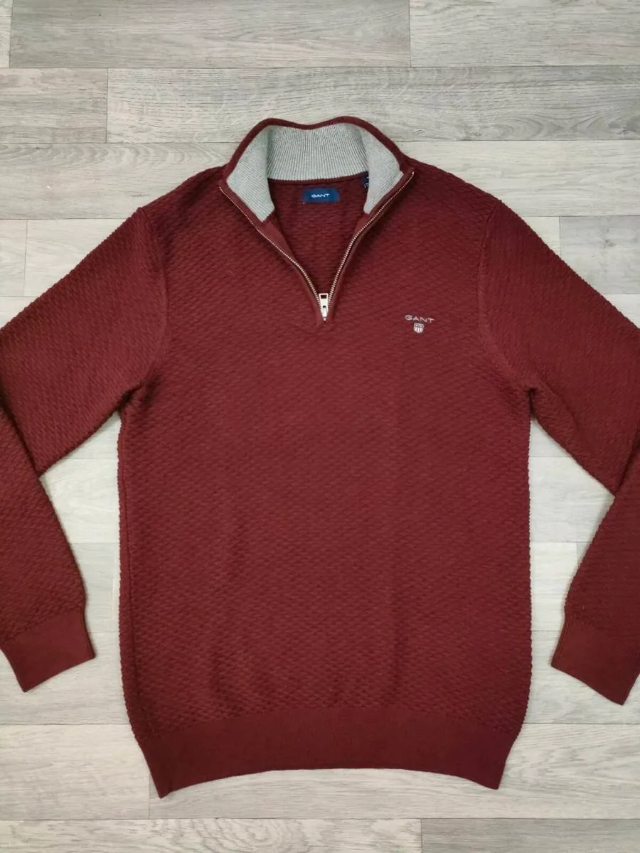 Gant Half Zip Cotton Jumper Mens Medium - Image 2