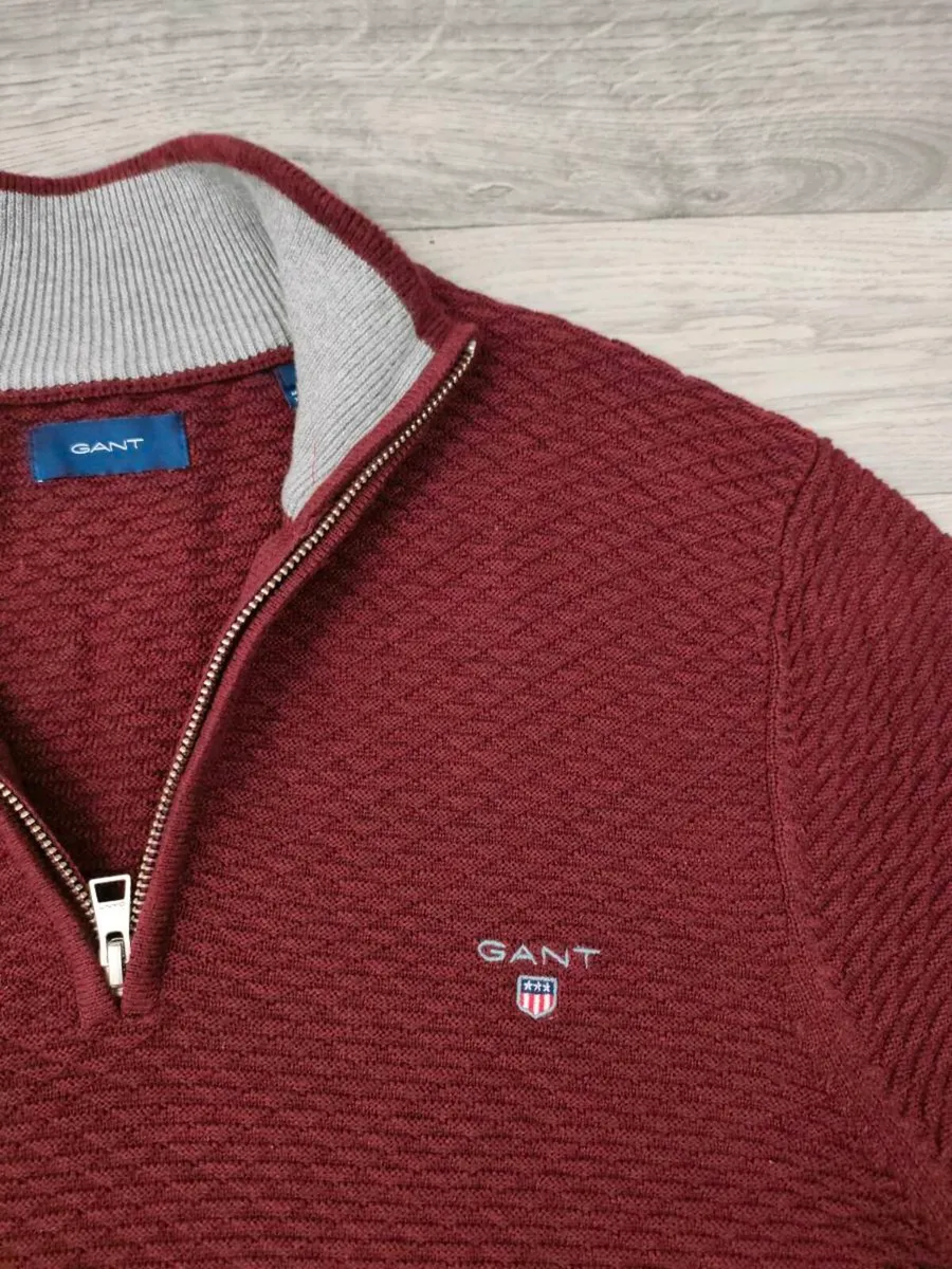 Gant Half Zip Cotton Jumper Mens Medium - Image 3