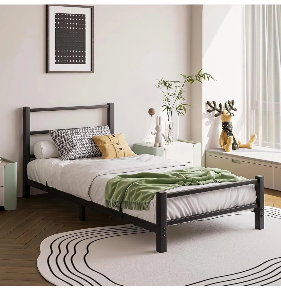 16cm Low Profile 3ft Single Bed Frame with Metal H - Image 3