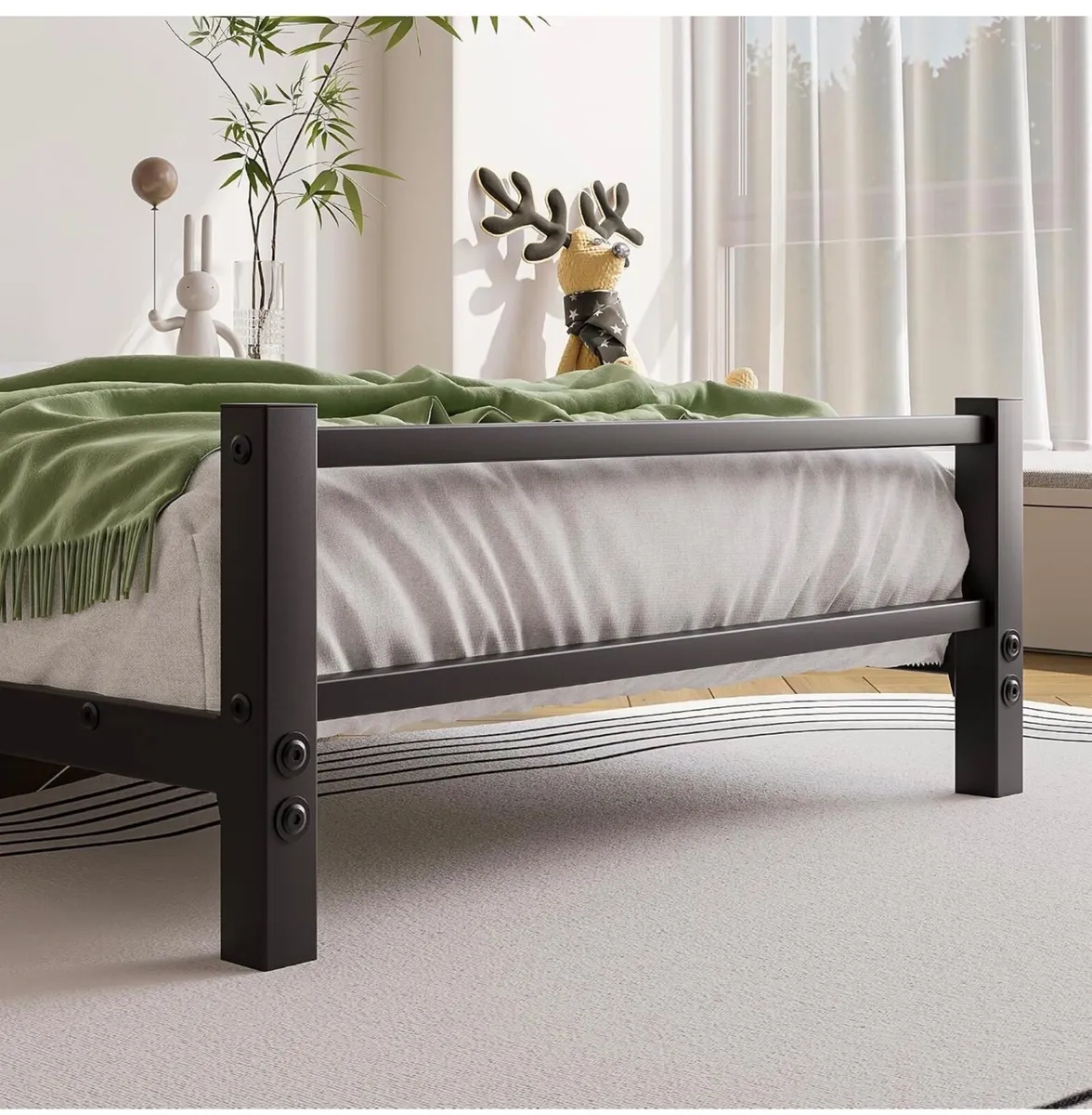 16cm Low Profile 3ft Single Bed Frame with Metal H - Image 2