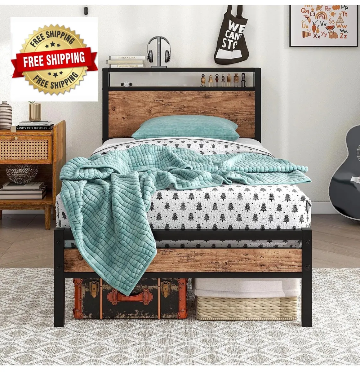 3ft Single Bed Frames Solid Metal Bed Frames with - Image 1