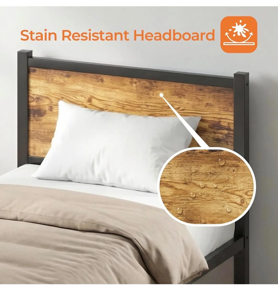 3ft Single Bed Frame, Single Bed with Heavy Duty M - Image 4