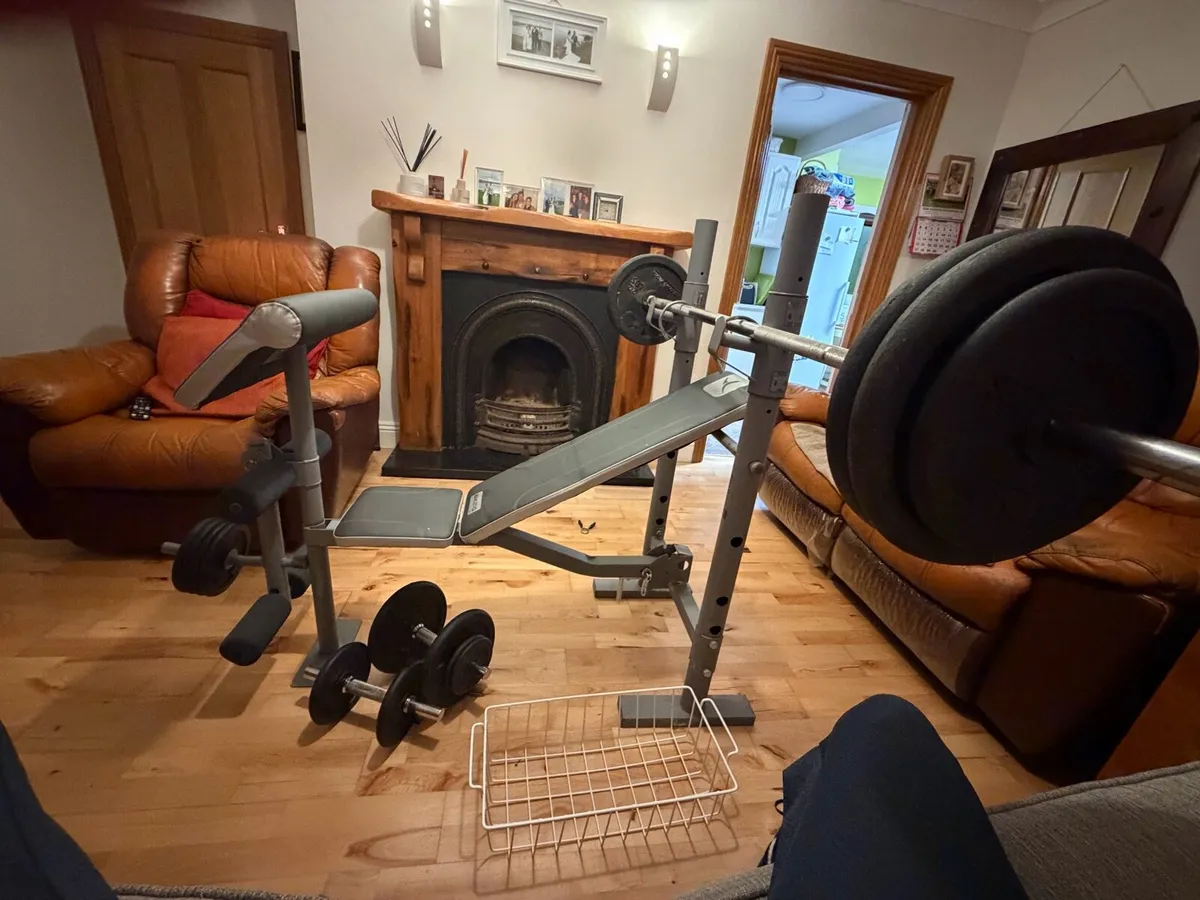 Adjustable Weight Bench & Complete Home Gym Set - Image 2