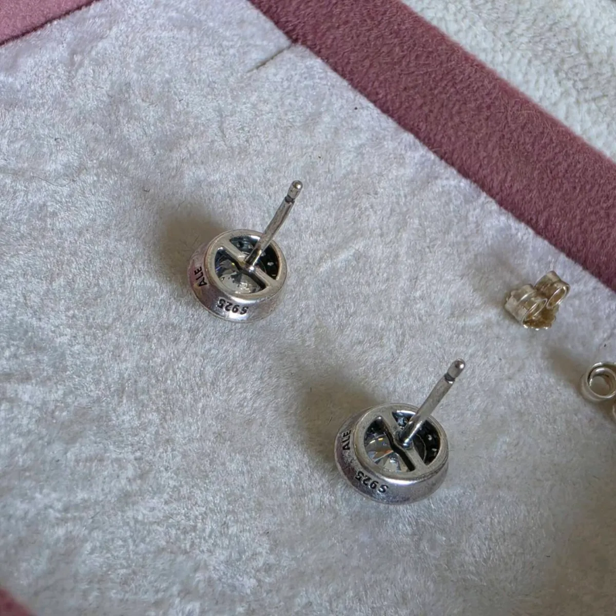 Pandora sterling silver and white crystal earrings - Image 3