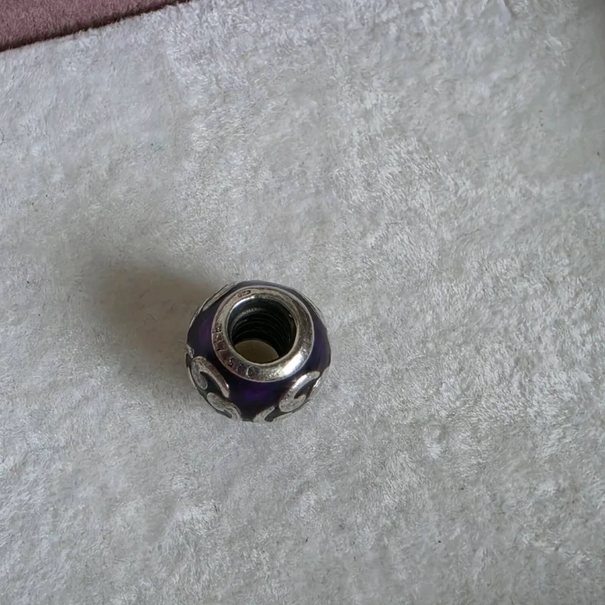 Pandora purple enamel zen charm sterling silver - Image 3